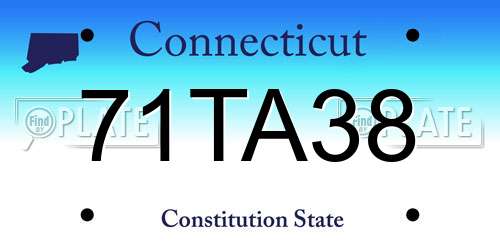 71TA38 Connecticut License Plate