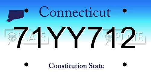 71YY712 Connecticut License Plate