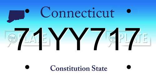 71YY717 Connecticut License Plate