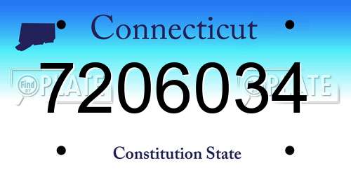 7206034 Connecticut License Plate