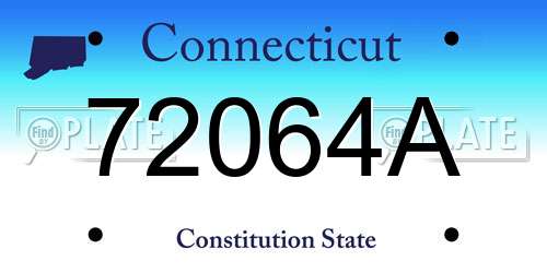 72064A Connecticut License Plate
