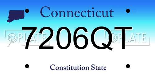 7206QT Connecticut License Plate