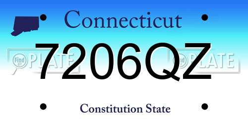 7206QZ Connecticut License Plate