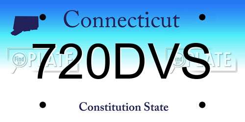 720DVS Connecticut License Plate
