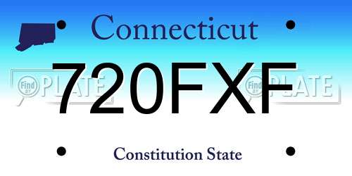 720FXF Connecticut License Plate