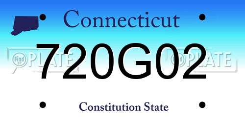 720G02 Connecticut License Plate
