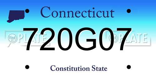 720G07 Connecticut License Plate