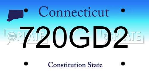 720GD2 Connecticut License Plate