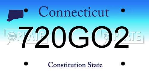720GO2 Connecticut License Plate