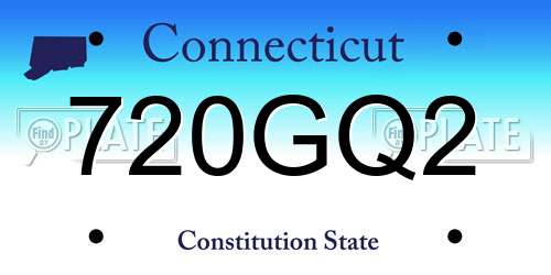 720GQ2 Connecticut License Plate