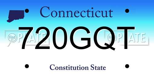 720GQT Connecticut License Plate