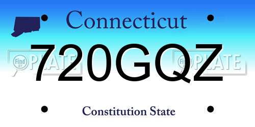 720GQZ Connecticut License Plate