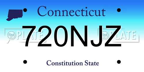 720NJZ Connecticut License Plate