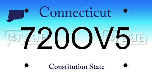 720OV5 Connecticut License Plate