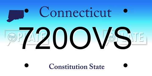 720OVS Connecticut License Plate