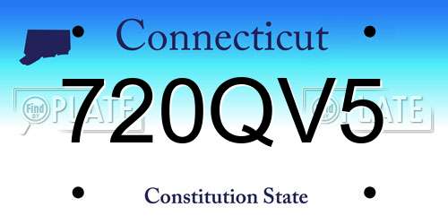720QV5 Connecticut License Plate