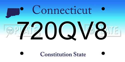 720QV8 Connecticut License Plate