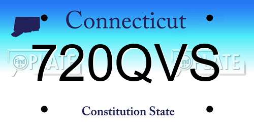 720QVS Connecticut License Plate