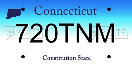 720TNM Connecticut License Plate