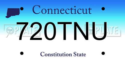 720TNU Connecticut License Plate