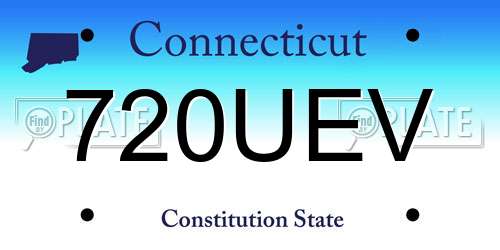 720UEV Connecticut License Plate