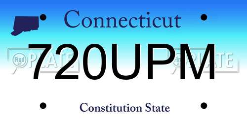 720UPM Connecticut License Plate