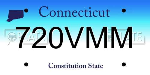 720VMM Connecticut License Plate