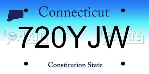720YJW Connecticut License Plate