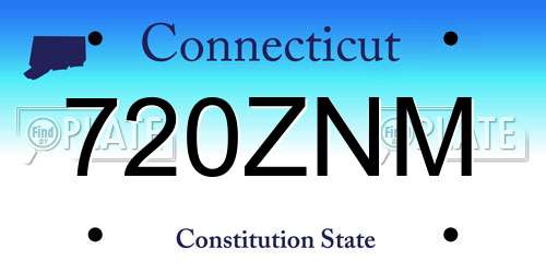 720ZNM Connecticut License Plate