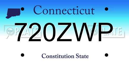 720ZWP Connecticut License Plate
