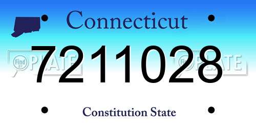 7211028 Connecticut License Plate