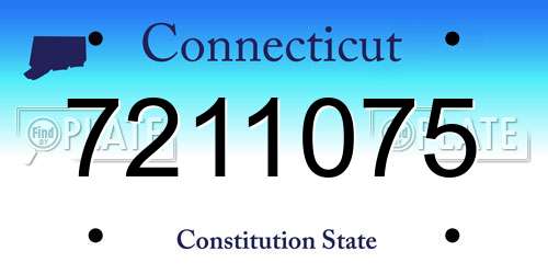 7211075 Connecticut License Plate