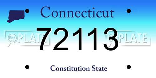 72113 Connecticut License Plate