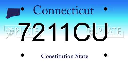 7211CU Connecticut License Plate