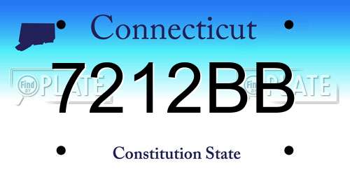 7212BB Connecticut License Plate