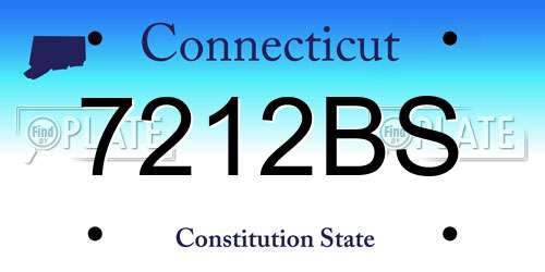7212BS Connecticut License Plate