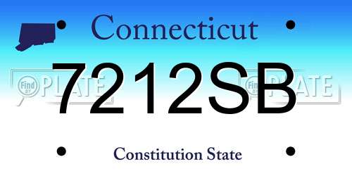 7212SB Connecticut License Plate