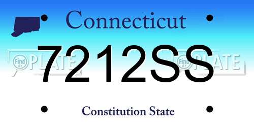 7212SS Connecticut License Plate