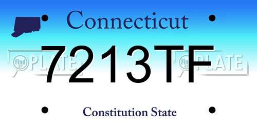 7213TF Connecticut License Plate