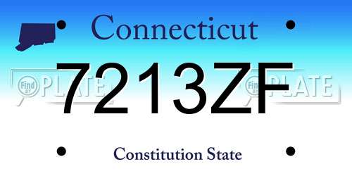 7213ZF Connecticut License Plate