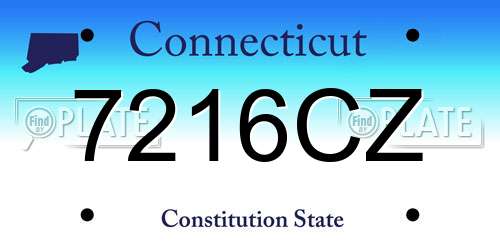 7216CZ Connecticut License Plate