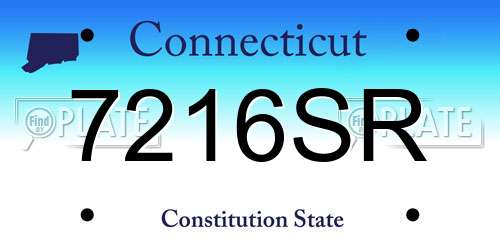 7216SR Connecticut License Plate