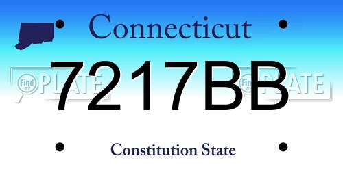 7217BB Connecticut License Plate
