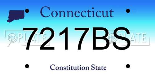 7217BS Connecticut License Plate