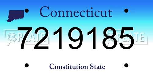 7219185 Connecticut License Plate