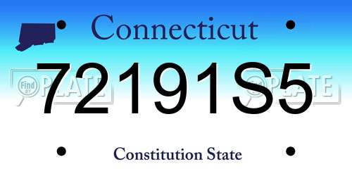 72191S5 Connecticut License Plate