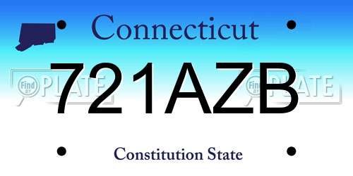 721AZB Connecticut License Plate