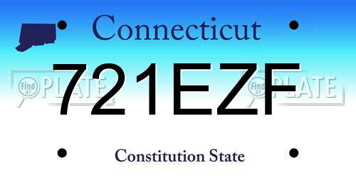 721EZF Connecticut License Plate