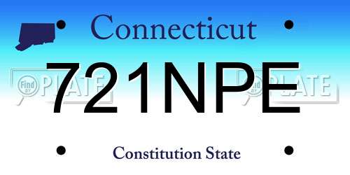 721NPE Connecticut License Plate