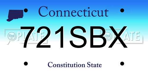 721SBX Connecticut License Plate